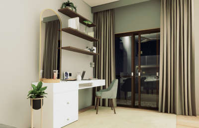 Apartment Interior 3D visualization -work corner in a studio apartment #interior3d