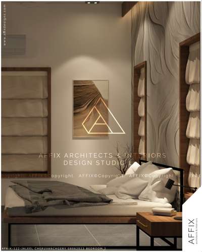 "A perfect blend of elegance and comfort"
Featuring a sleek wooden bed and upholstered headboard a textured wall 
and a chic bedside table with wooden accents ,
this bedroom is designed for a warm yet luxurious retreat. #Architect  #architecturedesigns  #Architectural&nterior  #kerala_architecture  #best_architect