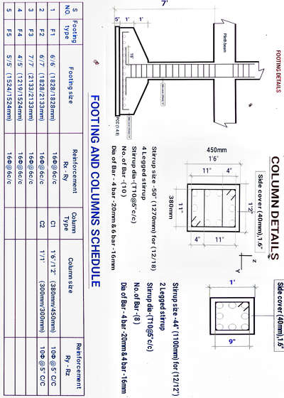 Foundation footing plan