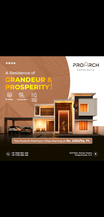 *Construction Luxury *
ProArch luxury villas are meant to be premium from inside and outside. Unmatchable design excellence.