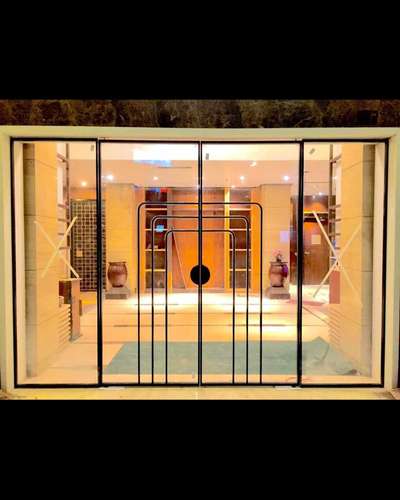 main entry hotel restaurant with imported slim profile
9528623548
 #GlassDoors  #GlassBalconyRailing  #WindowGlass  #glazing  #Glassinterior  #AluminiumWindows  #Aluminiumcompositepanel  #aluminiumproflegate  all kind of aluminium works