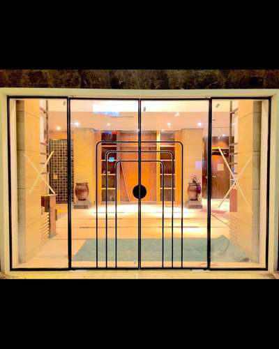 main entry hotel restaurant with imported slim profile
9528623548
 #GlassDoors  #GlassBalconyRailing  #WindowGlass  #glazing  #Glassinterior  #AluminiumWindows  #Aluminiumcompositepanel  #aluminiumproflegate  all kind of aluminium works