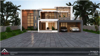 Double storey 3D Home elevation, two options 
client  : Mr justin joseph