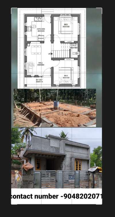 Ground floor - tota sq. ft-980,contemprary  model home in vandithadam( manchavilakam karakkonam side)  work in progress...
