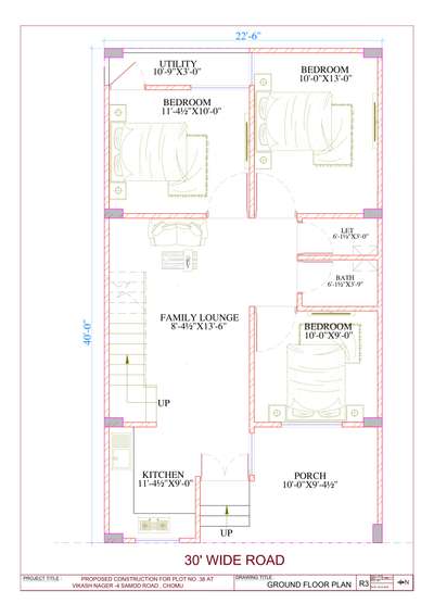 #call Now.9649489706👇👇
 # 22.5x40 Feet Plot East facing Ground floor Planning.