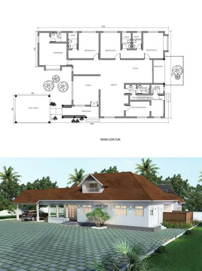 Location : 12th mile - Karukachal, Changanacherry
4 bhk, 3000 sq. ft


#newhome  #3d #interiordesign  #homeplan #new_home #Contractor #Architect