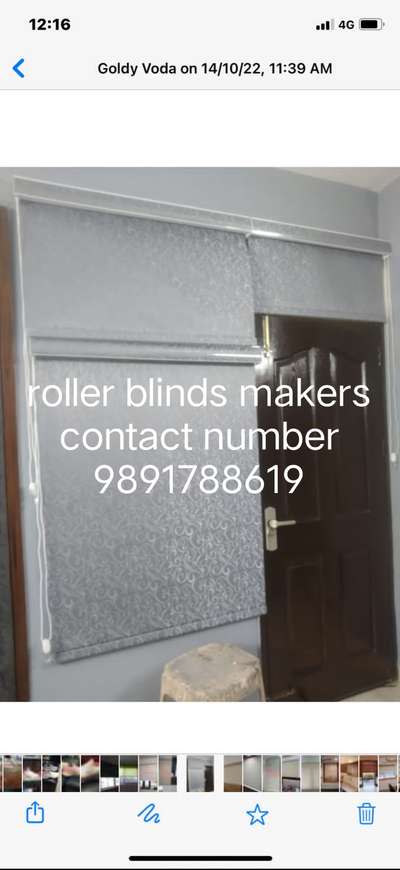 roller blinds makers
contact number 9891 788619