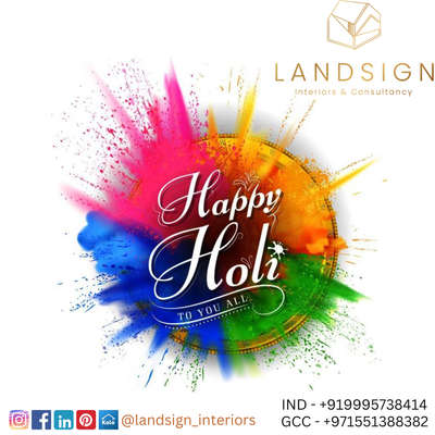 🎨🌈 Wishing everyone at Landsign Interiors & Consultancy a vibrant and joyous Holi! May this festival of colors fill your lives with happiness, positivity, and prosperity. Let's celebrate the spirit of togetherness and spread love and warmth in our hearts. Have a colorful and memorable Holi! 🎉🎉

#landsigninteriors