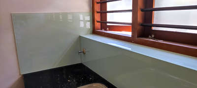 kitchen backsplash with white glass