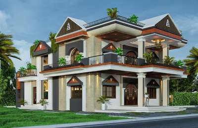#Architect #architecturedesigns #ElevationDesign #TraditionalHouse #WoodenBalcony