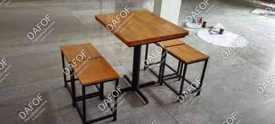 Metal wood restaurant furniture