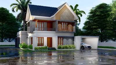 Semi Contemporary Homes #semi_contemporary_home_design #HouseDesigns #keralahomeplans #3dvisualisation