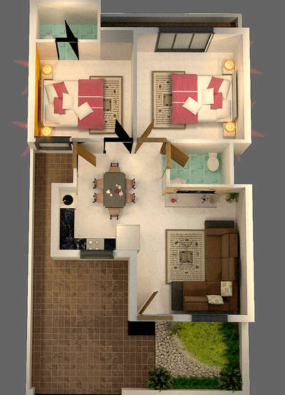 2bhk house floor plan 
contact : 0877955288 #planningcommunity 
#FloorPlans 
 #SmallHomePlans