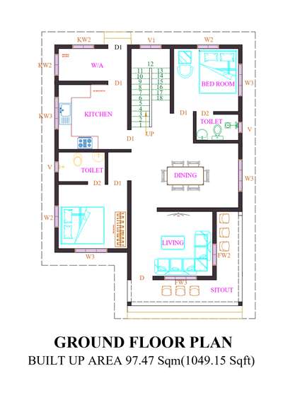1900 SQFT 4BHK House Plan #residentialbuilding  #residentialplan #vastu   #familylivingroom  #Cshapekitchen  #2storyhouse #4BHKPlans