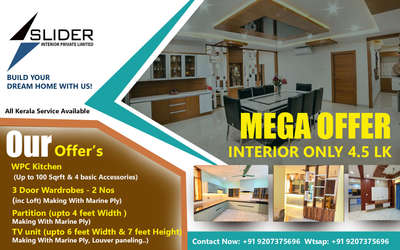 Our new offer WPC kitchen with 2wardobes and partition Tv unit only 4.5 lack # Interior work #ModularKitchen #WardrobeIdeas