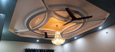 DRAWING ROOM FANCY CIELING DESIGN [WITH FANCY SMALL LIGHTS AND BIG JHOOMAR]