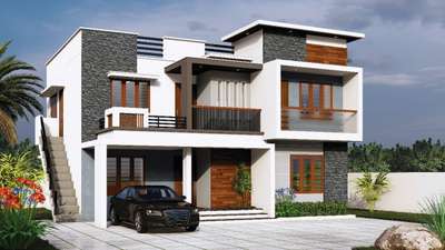 Simple Elevation Design for the client at Ulloor, Trivandrum  #DesignYourDreams