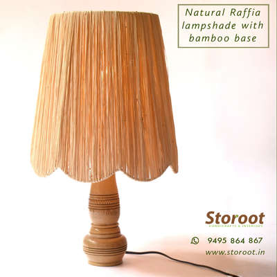 Handmade Natural Raffia lampshade. Unique Decor