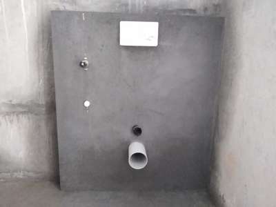 Concealed flush tank ledge wall
