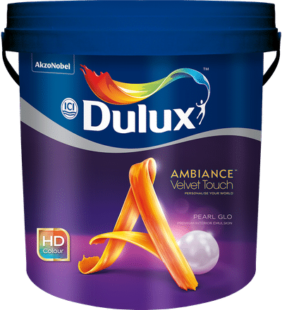 *Ambiance Velvet Touch Elastoglo 20ltr*
Product Description

Dulux Ambiance Velvet Touch Elastoglo is a super premium interior emulsion with advanced elastomeric technology, which streches the paint film as much as 3X more than other premium paints. This helps in covering hairline cracks and providing best in class finish.

Application Description

Step 1: Surface Preparation New concrete/plaster surface should be allowed to mature properly. Ensure that the surface is clean, dry, free from all loose particles, dust, dirt, grease, wax, mould, fungal growth etc. before application and all surfaces should be thoroughly rubbed down using a suitable abrasive paper and thereafter wiped off. Step 2: Application process Prime surface with water-based cement primer or acrylic primer and allow it to dry overnight. Smoothen the surface by filling dents with thin coats of acrylic putty. Sand with emery paper and wipe clean. Dilute the paint with 25% - 40% clean water and apply the first coat. Apply two coats of Elastoglo. Step 3: Drying time Touch dry for the paint is up to 30 minutes and allow 4-6 hours of drying time for recoating.

Health & Safety

Keep out of reach of children and away from combustible material, food, drink and animal feeding material. If swallowed, seek medical advice immediately and show the container or label. Safety Data Sheet available for professional user on request. No added Lead, Mercury or Chromium compounds. Refer Safety Data Sheet for more details.