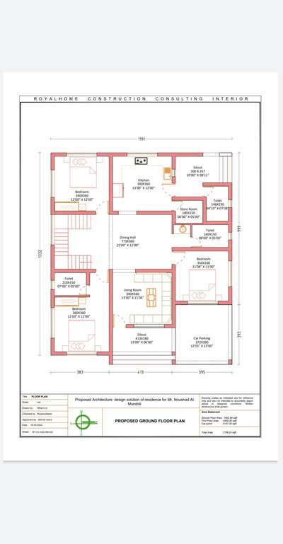 3bhk house plan 1600 sq ft 
*Sitout
*living hall
*Dining hall
*Stair area
*Toilet 2
*Store area 
*Bathroom
*Work area
Dm for more Details:9645388372

"Lets Plan For An Innovative Future"