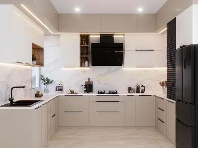 U shape modular kitchen 
 #ushapekitchen  #HouseDesigns #LUXURY_INTERIOR  #KitchenCabinet #InteriorDesigner