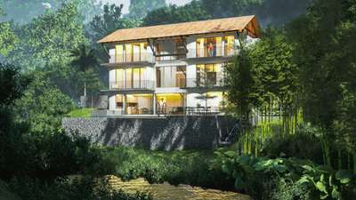 Eha Weekend Home
Client - Mr. Shyam, Sunil & Shamnad
Site location - Vythiri, Wayanad
Site area - 30 Cents
Built up area - 3,465 Sqft

Potential vistas are available from the site to the east and north. Tea plantations and nearby water bodies abound on the north side. Forests abound on the east side. The most suitable site is where the design is suggested. Buildings are oriented to take advantage of potential vistas by facing the picturesque surroundings during the planning phase. By arranging functional rooms around the axis and creating openings around it, axial planning concepts are applied. To create a transition in spaces, different spaces are designed in different volumes. Creating movement patterns that illuminate the room from dark to bright.
#HouseDesigns #house_planning #LandscapeDesign #InteriorDesign #projectmanagement