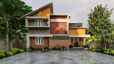 new project at Malappuram #ContemporaryHouse #exterior_Work #3dmodeling #HouseConstruction
