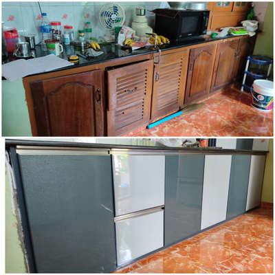 Kitchen renovation with Aluminium profiles #KitchenCabinet