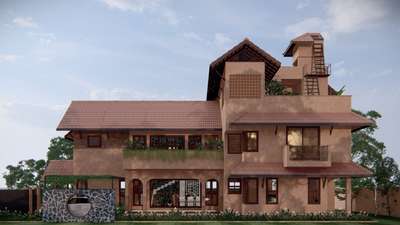 Proposed residential project @ Bangalore, Karanataka, India  #KeralaStyleHouse  #TraditionalHouse  #sustainableconstruction  #mudplastering  #TraditionalStyle  #architecturedesigns  #Architectural&Interior  #landscapedesigns  #jaliworks  #SlopingRoofHouse  #tropicaldesign  #atticspace  #naturefriendlydesign  #kerala_architecture