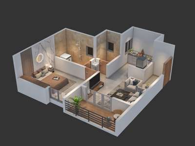 “1BHK unit iso views”
 #IndoorPlants  #FloorPlans  #EastFacingPlan  #SmallHomePlans  #plants  #Architectural&Interior  #vastufloorplan