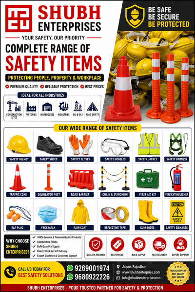 Shubh Enterprises is one of the trusted names in Jaipur for industrial safety equipment, fire safety products, insulation materials and earthing solutions. Customers choose Shubh Enterprises because of our commitment to premium quality products, competitive pricing, bulk quantity supply and reliable customer service.

We understand the safety and industrial requirements of factories, contractors, hotels, hospitals, commercial buildings and construction projects. Our goal is to provide dependable products that ensure safety, protection and long-term performance.

Reasons Why Customers Buy from Shubh Enterprises:

✔ Premium Quality Products
We supply high-quality industrial safety equipment, fire extinguishers, earthing materials and insulation products from trusted brands with reliable performance.

✔ Bulk Quantity Supply
Shubh Enterprises specializes in bulk supply for factories, contractors, infrastructure projects, hotels, hospitals and industr
