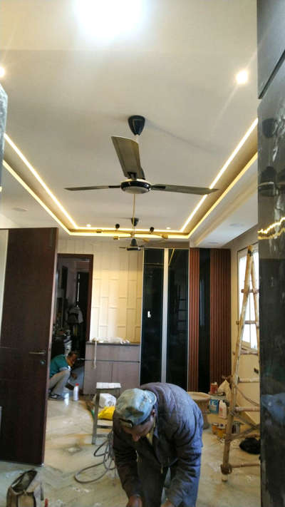 drawing room interior work with false ceiling, wood work all inclusive