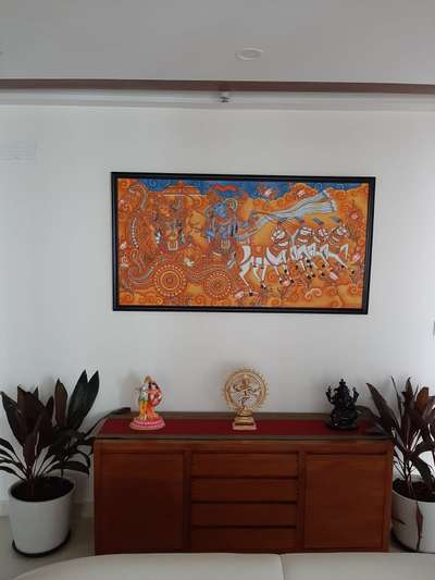 Geethopadesam..KERALA MURAL PAINTING.. #mural  #muralpaintingonwall  #muralpaintingoncanvas  #LivingRoomWallPaper  #WallDecors