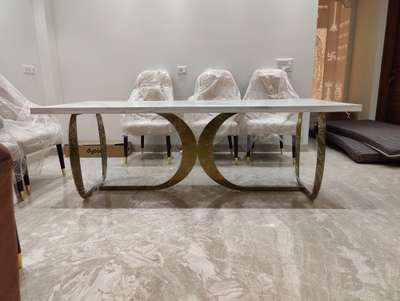 8 Seater Dining table with chairs
Frame made of Stainless steel
Stone-Quartz
#furnitures