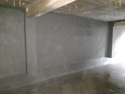 water tank wall. with polymeric plaster