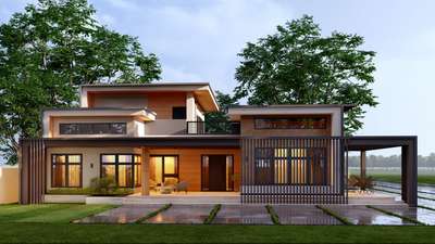 Residence Design for Mr.Sanjay @Kannur
 #5BHKPlans 
 #4000sqft 
 #SingleFloorHouse 
#courtyardhouse 
 #Minimalistic