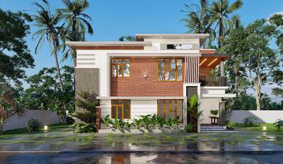 4bhk
1590sqft
client name:rafi
location :vadakara, calicut
 #3d #ElevationHome #1690Sqft