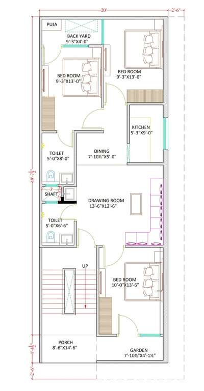 20'x50' layout plan...👍👍