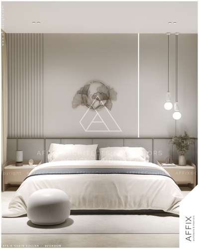 This bedroom is all about calmness — soft colors, floating nightstands, and simple lines that make the space feel open and light-Minimal. Soft. Timeless. #Architect  #architecturedesigns  #Architectural&Interior  #architecturekerala  #archallery  #best_architect  #LUXURY_BED