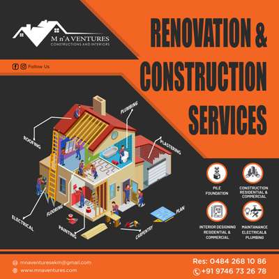 *builder*
commercial buildings and houses
interiors
renovation works
all kind of works

for more details
you can visit our website:  www.mnaventures.com