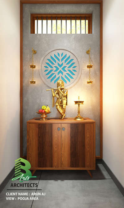 A serene pooja corner designed to bring peace, warmth, and spiritual harmony into the home. ✨🪔

 Client: Arun AJ | View: Pooja Area