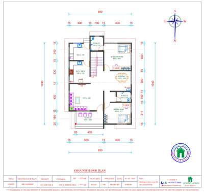 #7Cent വസ്തുവിൽ #2339 Sqft വിസ്തീർണ്ണത്തിൽ #4BHK സൗകര്യമുള്ള #വടക്ക്  ദർശനത്തിലുള്ള  വീടിൻ്റെ പ്ലാൻ.