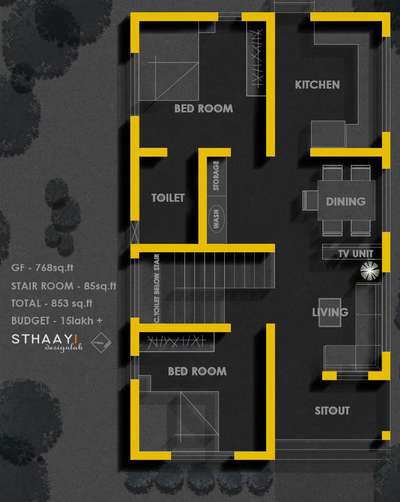 15 Lakh Budget Home Plan🏡
Area:853sqft