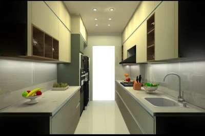 Parallel Kitchens with Washing Machine and Dishwasher.