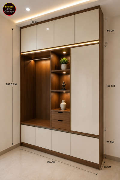 🔥 Premium Bedroom Interior Design with Measurements (CM) | Space-Smart Luxury Setup

━━━━━━━━━━━━━━━━━━━
✨ Want a modern luxury bedroom with perfect measurements?
This design helps you create a premium, well-balanced bedroom layout with practical dimensions 👇

━━━━━━━━━━━━━━━━━━━
✔️ Key Features:
• Soft pastel theme with elegant wardrobe design
• Full-height storage with panel detailing
• Comfortable bed placement with side tables
• Cove ceiling with warm LED lighting
• Mirror + dressing integration
• Clean and spacious South Indian premium look

━━━━━━━━━━━━━━━━━━━
📏 Why Measurements Matter?
✔️ Perfect furniture placement
✔️ Smooth execution on site
✔️ Balanced spacing & walking area
✔️ No design mistakes

━━━━━━━━━━━━━━━━━━━
📐 Cutting List (Approx. in CM):
• Total Room Height: 289.8
• Ceiling Drop: 15
• Wardrobe Height: 210
• Loft Height: 65
• Bed Size: 190 × 150
• Wardrobe Depth: 60

━━━━━━━━━━━━━━━━━━━
✔️ We specialize in:
• Modular Kitchen
• Wardrobe
• TV Cabinet
• Wall Paneli