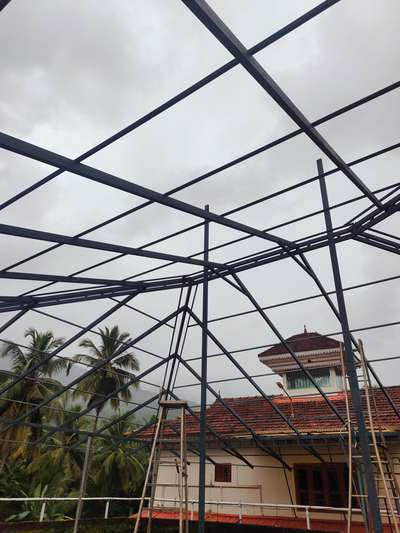 truss work of godown  #Weldingwork  #MetalSheetRoofing #RoofingDesigns #