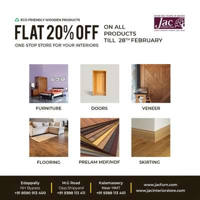 #JacInteriorStore #Kalamassery #Jacwud #JacGroupIndia  #Jacfloor #Jacfurn #WoodenFlooring  #Flooring #prelamMdf #PrelamHdf #veneeredMDF #cement_fiber_board #finger_joint_board #Veneer #jacveneer #beechwood #wpc_board #wpc