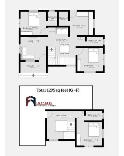 Total 1295 sq feet 
Finishing cost 26 Lakhs (Without Interior)

3 Bedrooms 
3 Bathrooms 
living 
Sitout 
dining 
kitchen 
store 

#kerala_architecture #keralastyle #keralahomeplans