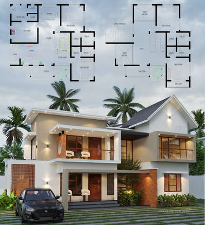 Nexline Builders 
"From blueprint to breathtaking reality! We bring your vision to life with detailed plans and stunning 3D elevations.

 #3delevations  #FloorPlans  #KeralaStyleHouse  #ContemporaryHouse  #2025  #Landscape  #planandelevations  #4BHKPlans